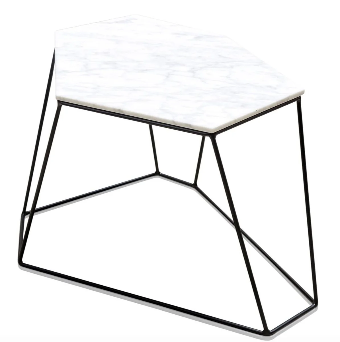 Designer coffee table white / black 64 x 48 x H. 40 cm - luxury living room table with marble top