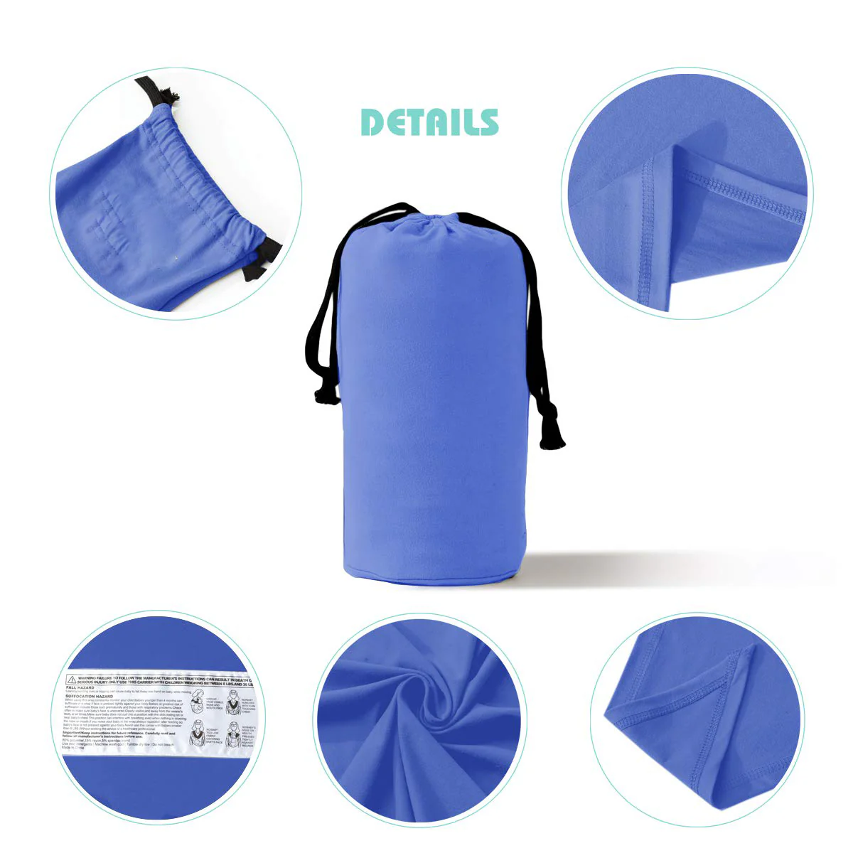 Baby-Wickeltrage, freihändige Babytrage, leicht, atmungsaktiv, weich, perfekt für Neugeborene und Babys, als Duschgeschenk, Schwarz