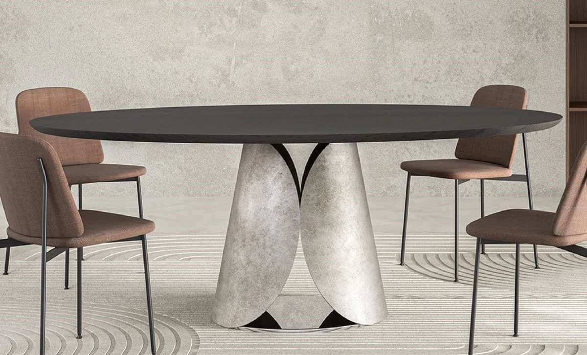 Luxury dining table black / silver 200 cm - Made in Italy