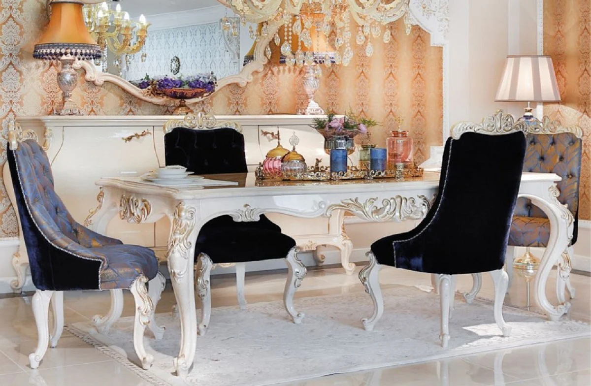 Luxury Baroque Dining Chair Set - 6 Kitchen Chairs in Baroque Style - Baroque Dining Room Furniture