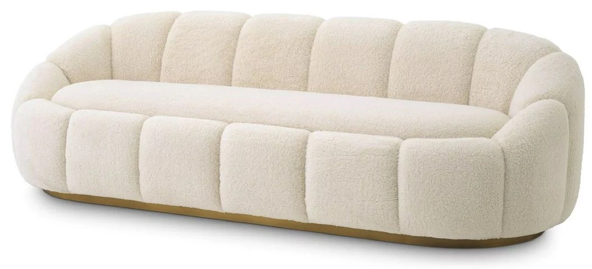 Luxury sofa cream / brass 230 x 80 x H. 71 cm - Living room & hotel sofa - Living room & hotel furniture - Luxury quality