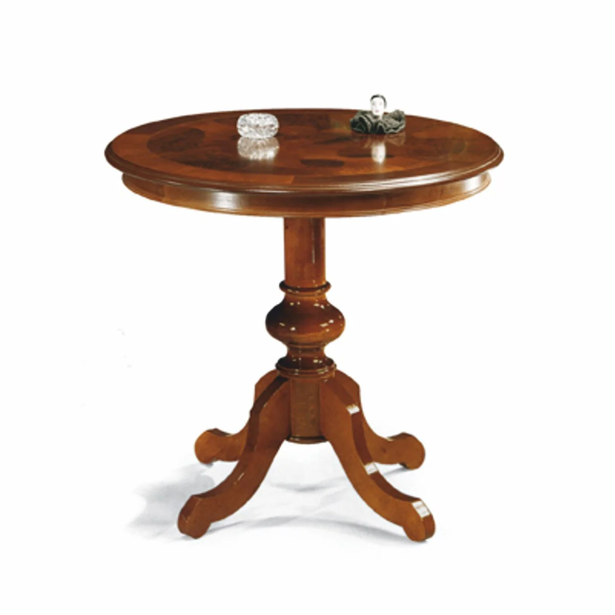 Luxury Baroque Dining Table Brown Ø 80 cm - Baroque Furniture - Made in Italy