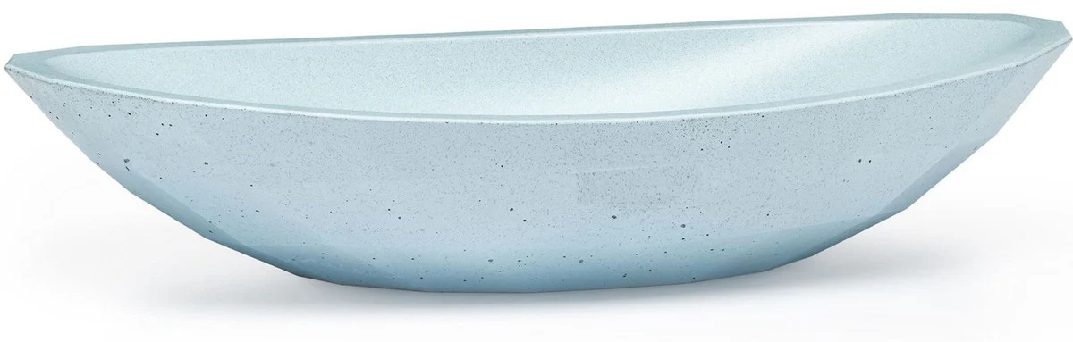 Luxury washbasin bowl light blue 60.9 x 29.7 x H. 11.9 cm - Handmade concrete washbasin - Bathroom accessories - Luxury bathroom accessories