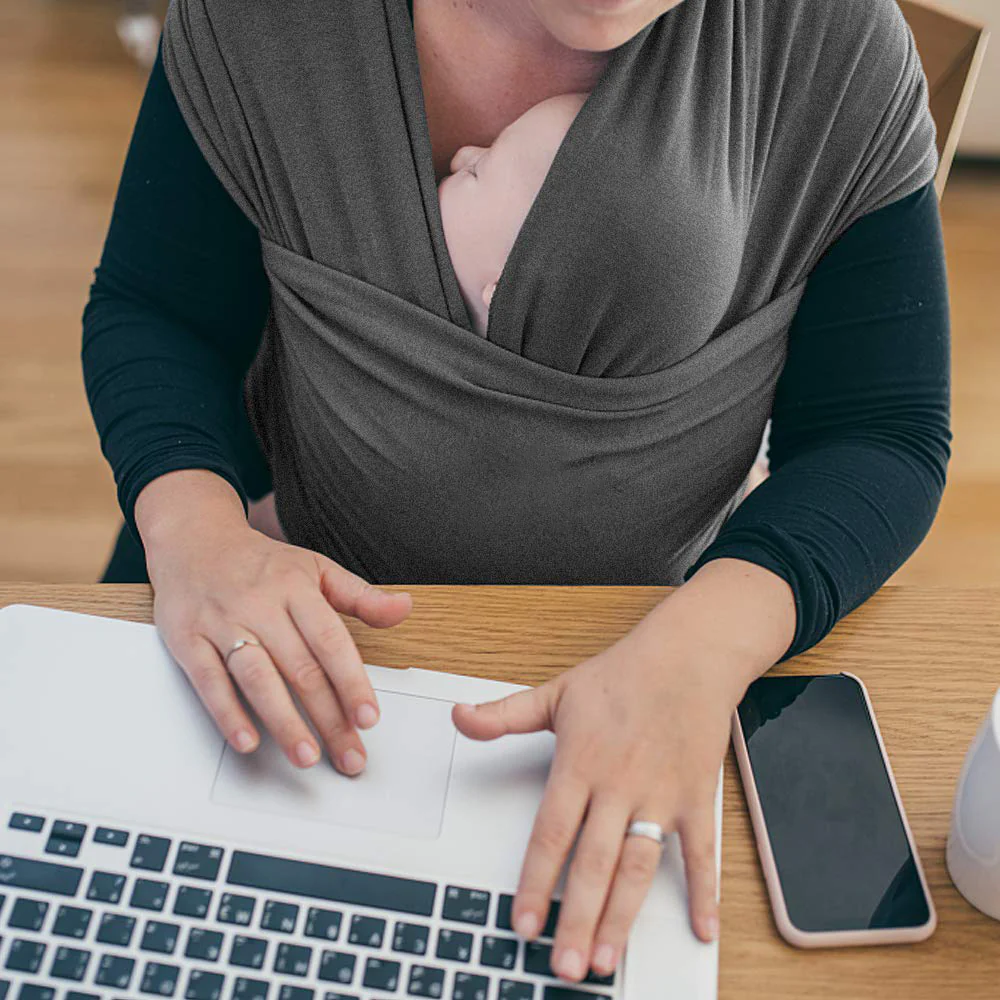 Baby-Wickeltrage, freihändige Babytrage, leicht, atmungsaktiv, weich, perfekt für Neugeborene und Babys, als Duschgeschenk, Schwarz