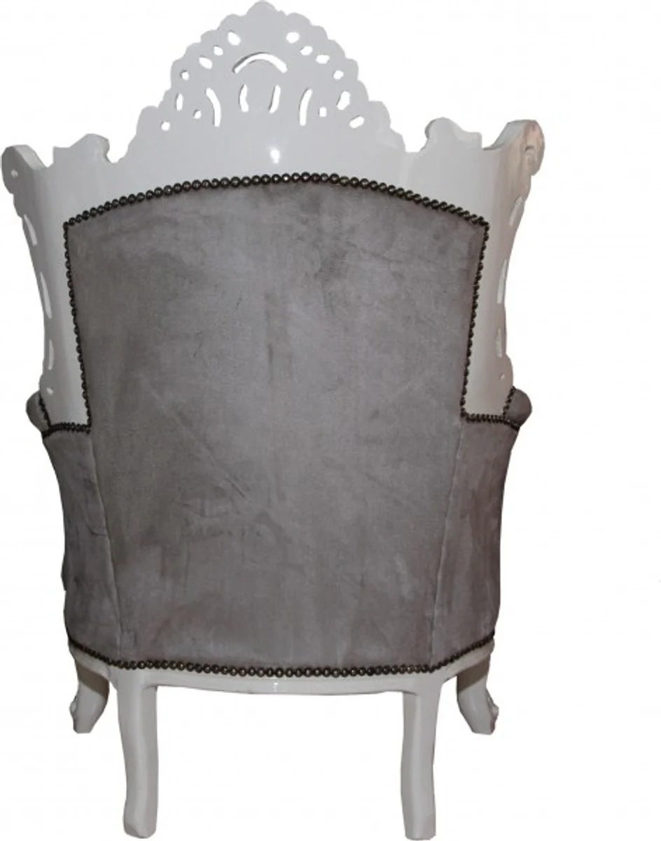 Baroque armchair Al Capone gray / white - antique style
