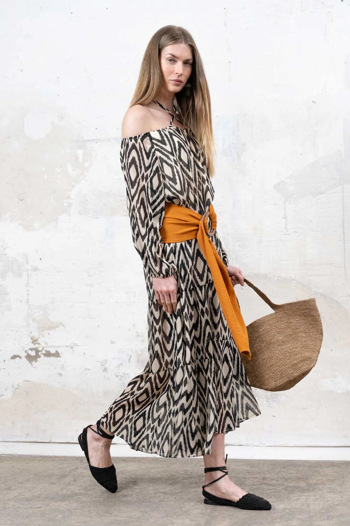 Geometrisches Ceret-Kleid von Rivera-Spain