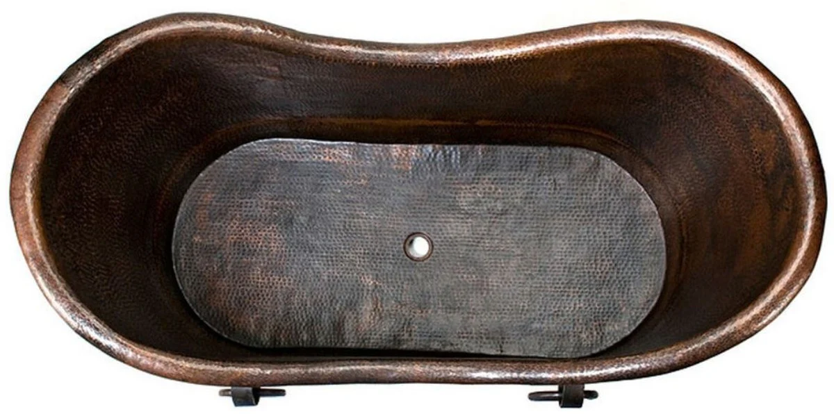 Luxury Art Nouveau copper bathtub with decorative handles 170 x 81 x H. 81 cm - Freestanding retro bathtub - Rustic bathroom furniture