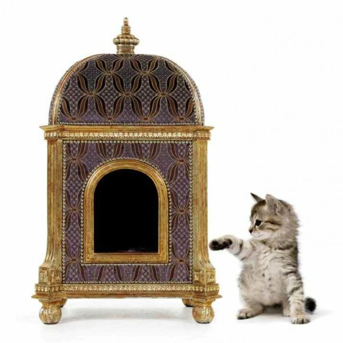 Baroque Luxury Cat House Golden Temple - Furniture Cat House Seat Animal Furniture