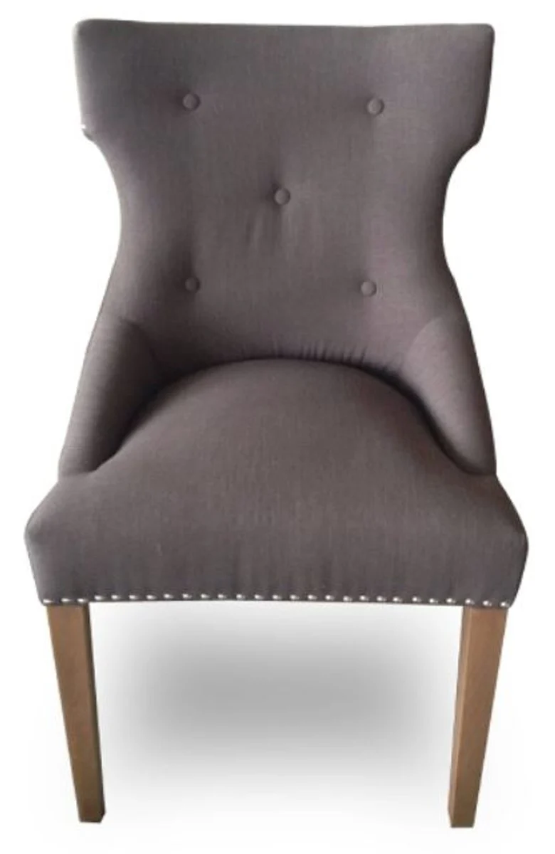 Luxury dining room chair dark gray / brown 59 x 65 x H. 98 cm - Dining room furniture