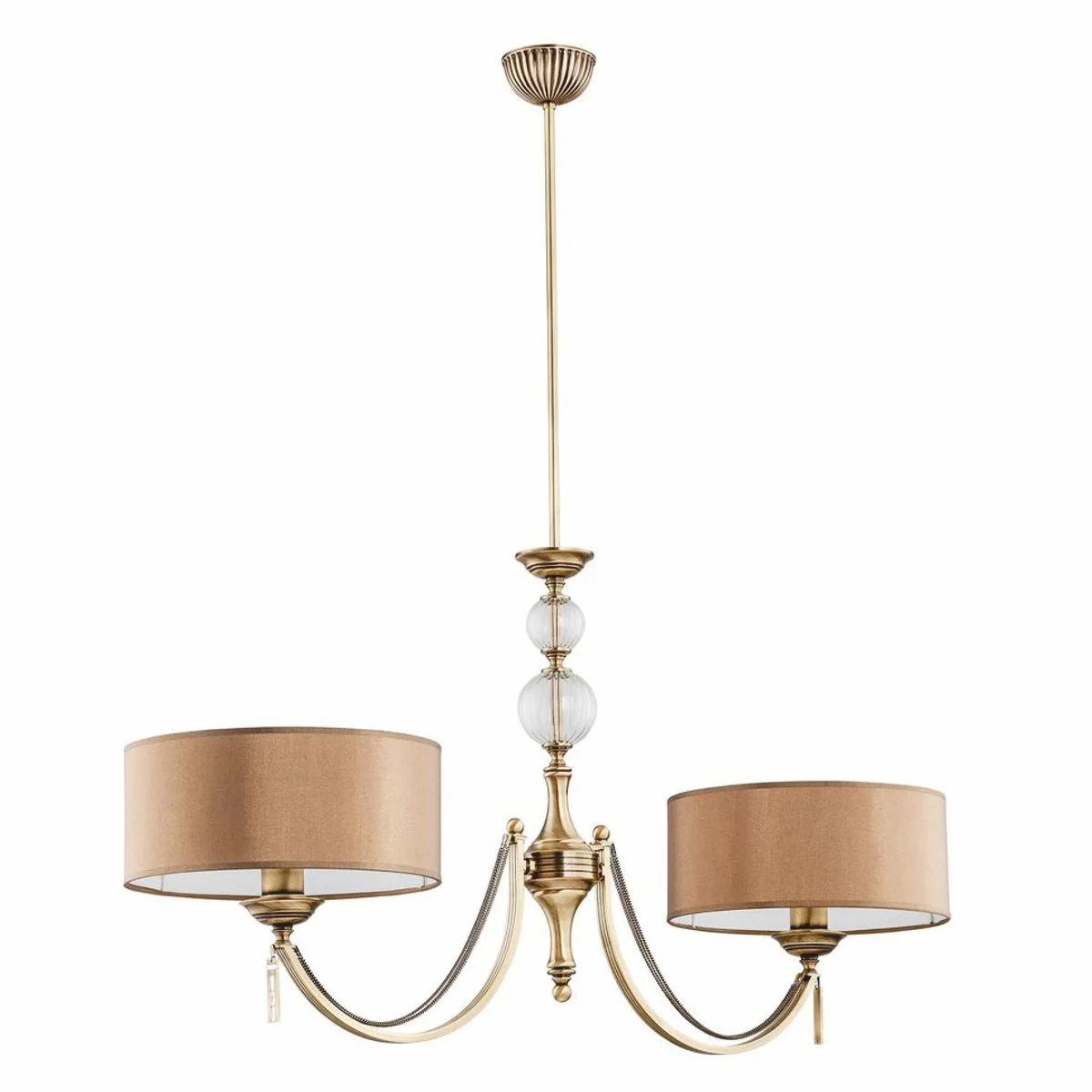 Luxury baroque pendant light brass with patina / brown 99 cm