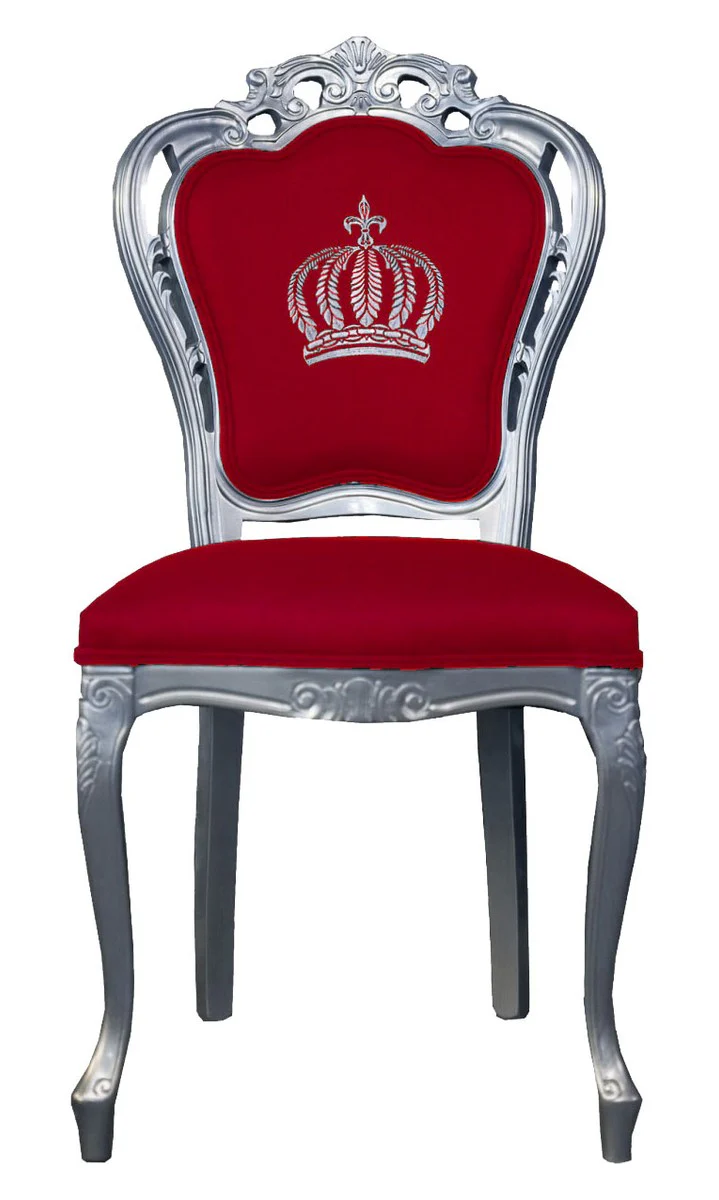 Pompöös by Luxury Baroque Dining Chair Red / Silver - Pompöös Baroque chair designed by Harald Glööckler
