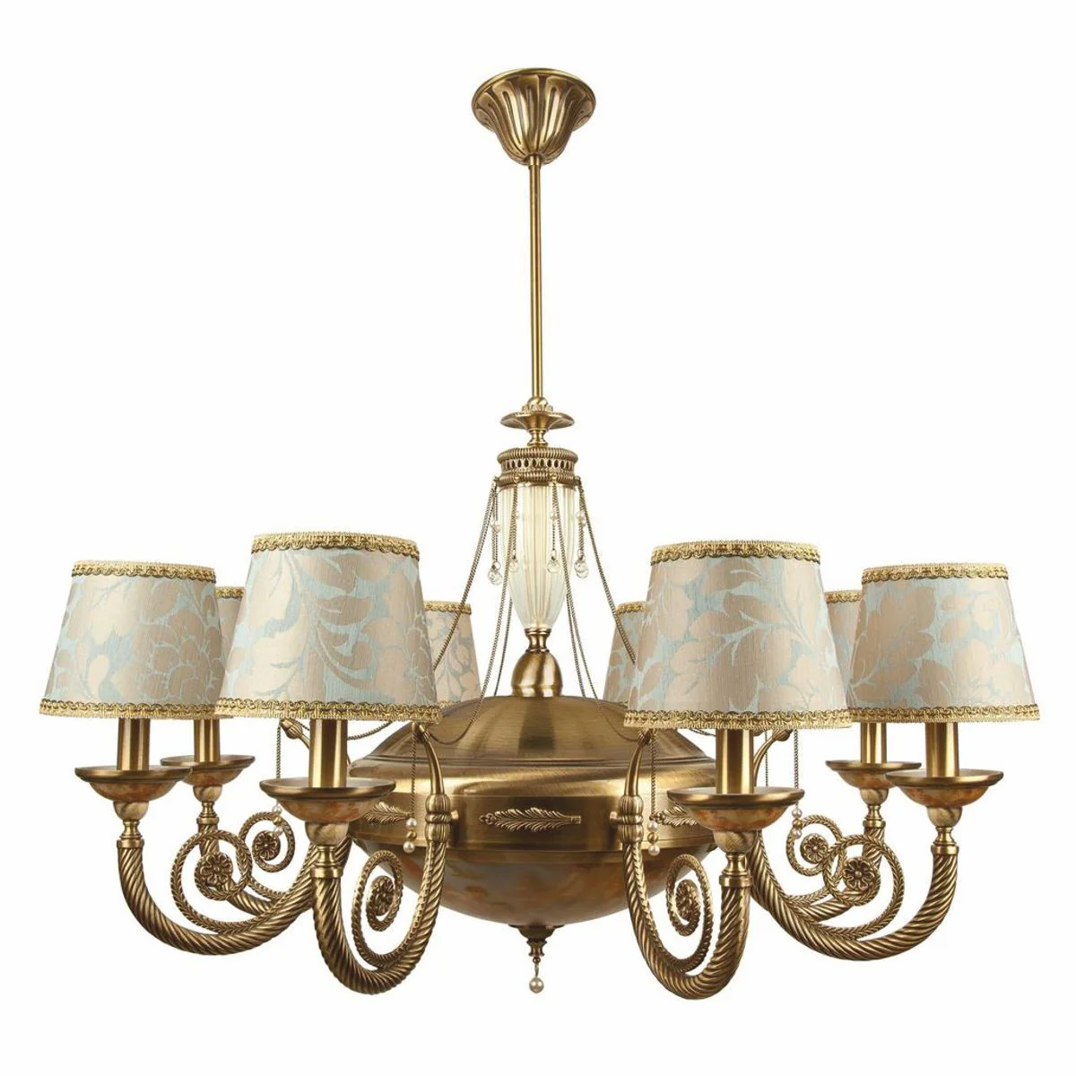 Luxury baroque chandelier brass with patina Ø 101.5 x H. 80 cm