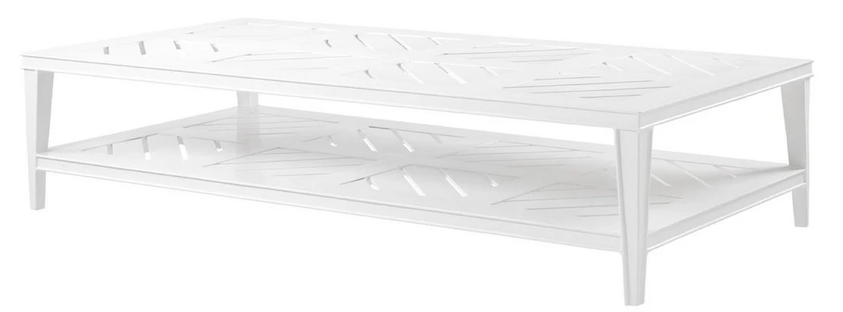 Luxury coffee table white 180 x 90 x H. 42 cm - rectangular living room table made of high-quality, durable aluminum - garden table