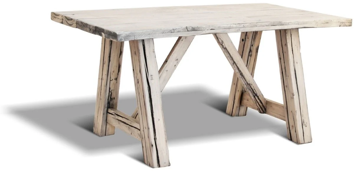 Country Style Dining Table Antique White - Various Sizes - Rustic Solid Wood Kitchen Table - Rustic Solid Wood Dining Room Furniture - Country Style Dining Room Furniture