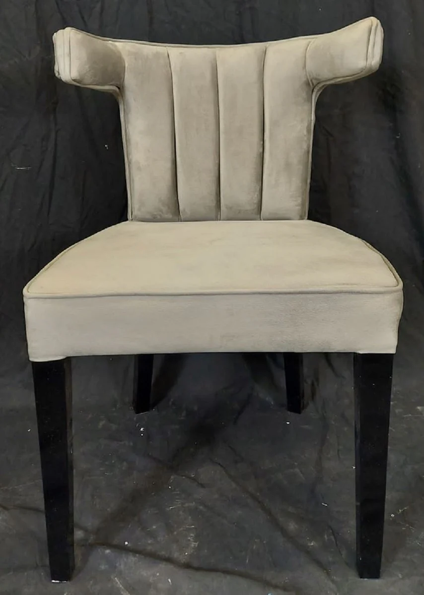 Luxus Esszimmer Stuhl Grau / Schwarz - Eleganter Luxus Küchenstuhl - Esszimmer Möbel - Küchen Möbel - Luxus Möbel - Luxus Einrichtung