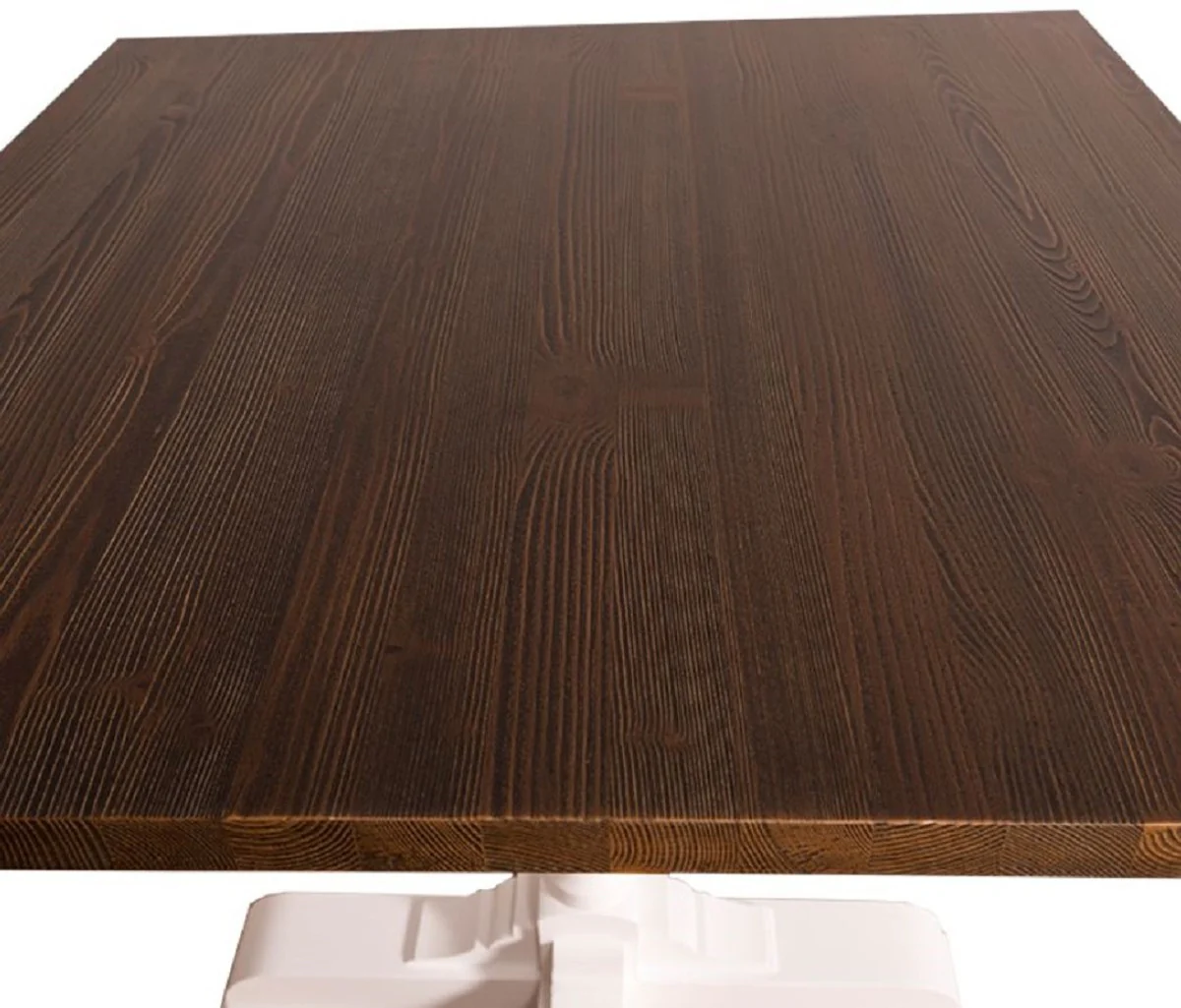 Country house style dining table white / dark brown 80 x 80 x H. 78 cm - kitchen table in country house style