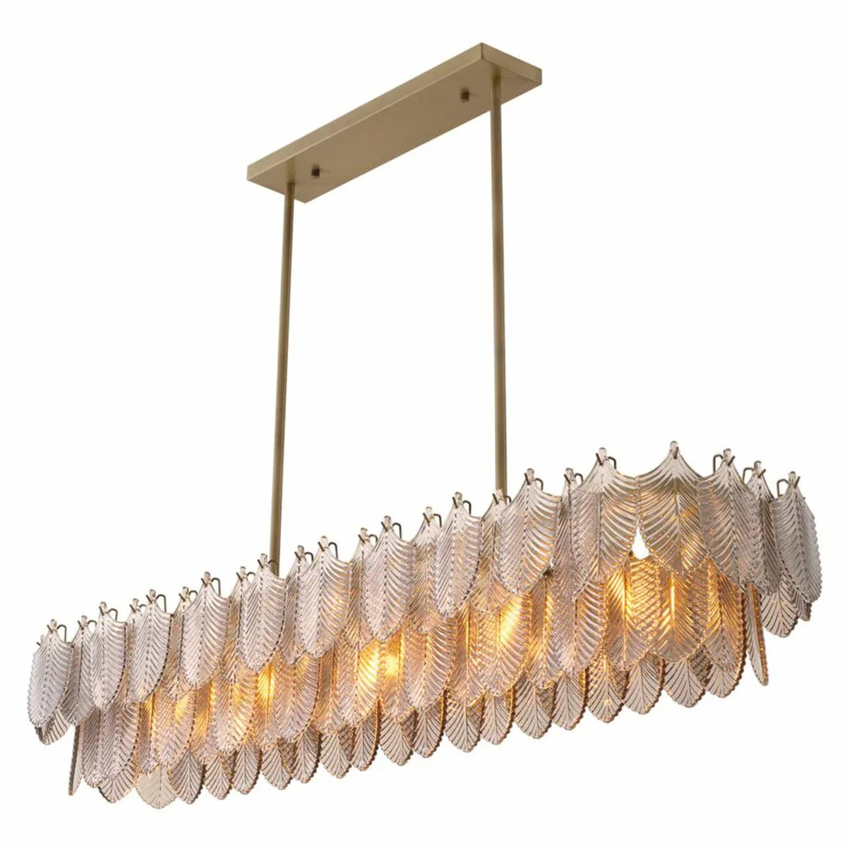 Luxury living room chandelier brass / gray 140 cm