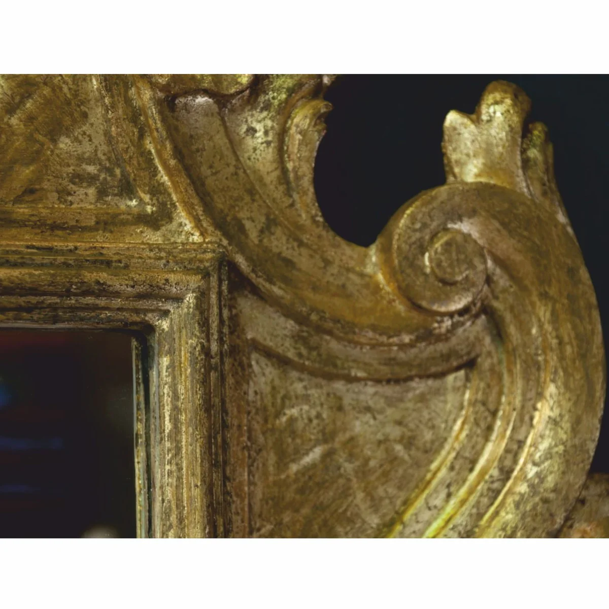 Luxury baroque mirror with candle holder antique gold H. 85 cm - Made in Italy