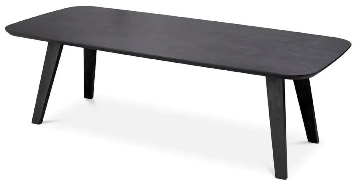 Luxury dining table black gray 245 x 109.5 x H. 77 cm - Rectangular solid wood kitchen table - Dining room furniture - Kitchen furniture - Luxury furniture - Luxury furnishings