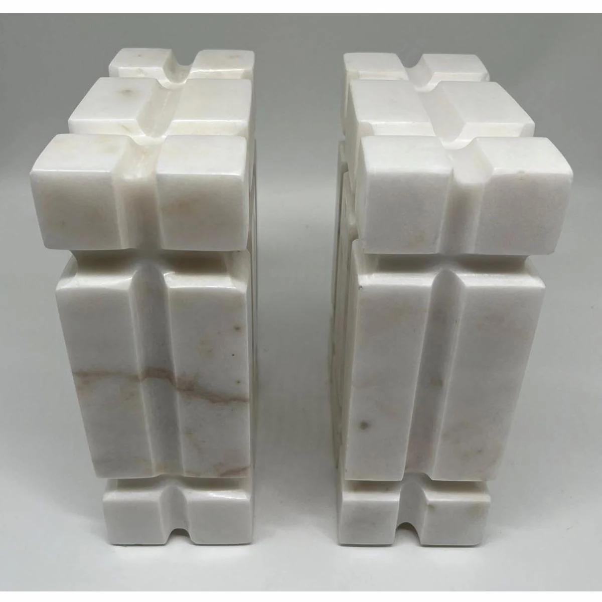 Luxus Marmor Deko Buchstützen Set Weiß - Deko Accessoires