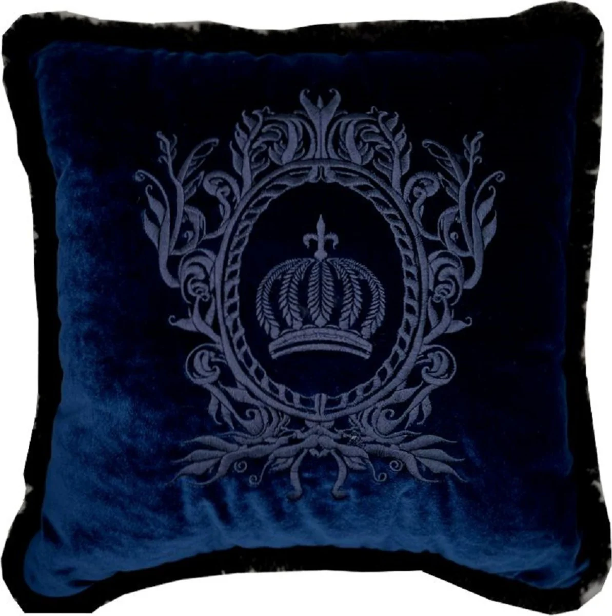 Harald Glööckler luxury decorative cushion Pompöös by dark blue / black - Glööckler cushion - designer decorative cushion - Harald Glööckler designer decorative accessories - luxury quality
