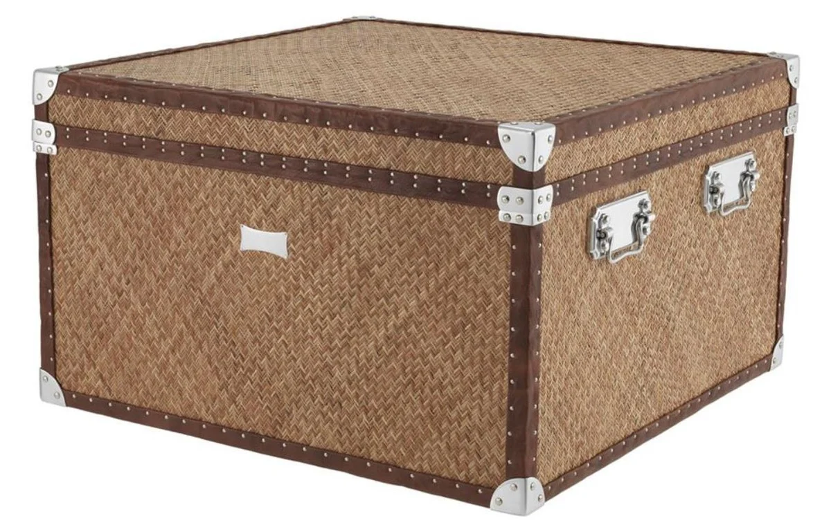 Luxury coffee table in vintage suitcase design 85 x 85 x H. 51 cm - designer furniture