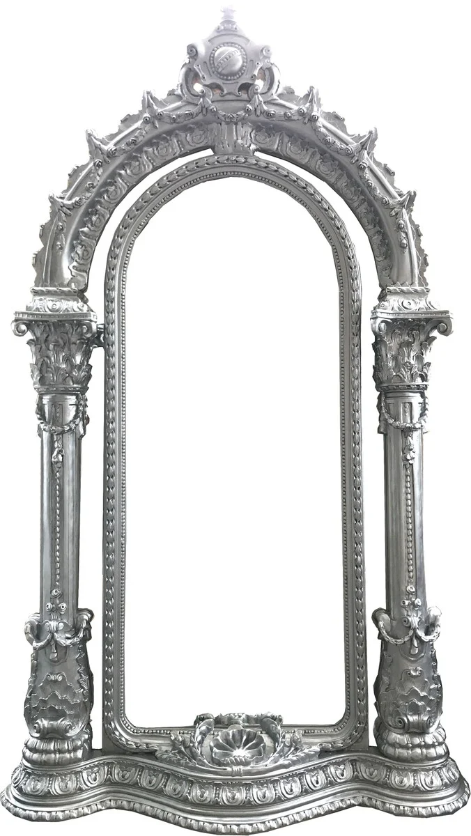 Pompöös by Luxus Baroque mirror silver 134 x H. 257 cm - hand carved - Harald Glööckler mirror