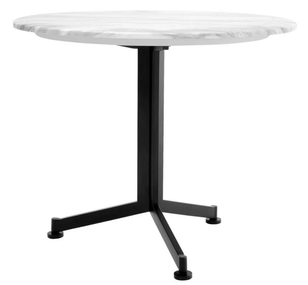 Luxury side table white / black Ø 65 x H. 54 cm - living room furniture