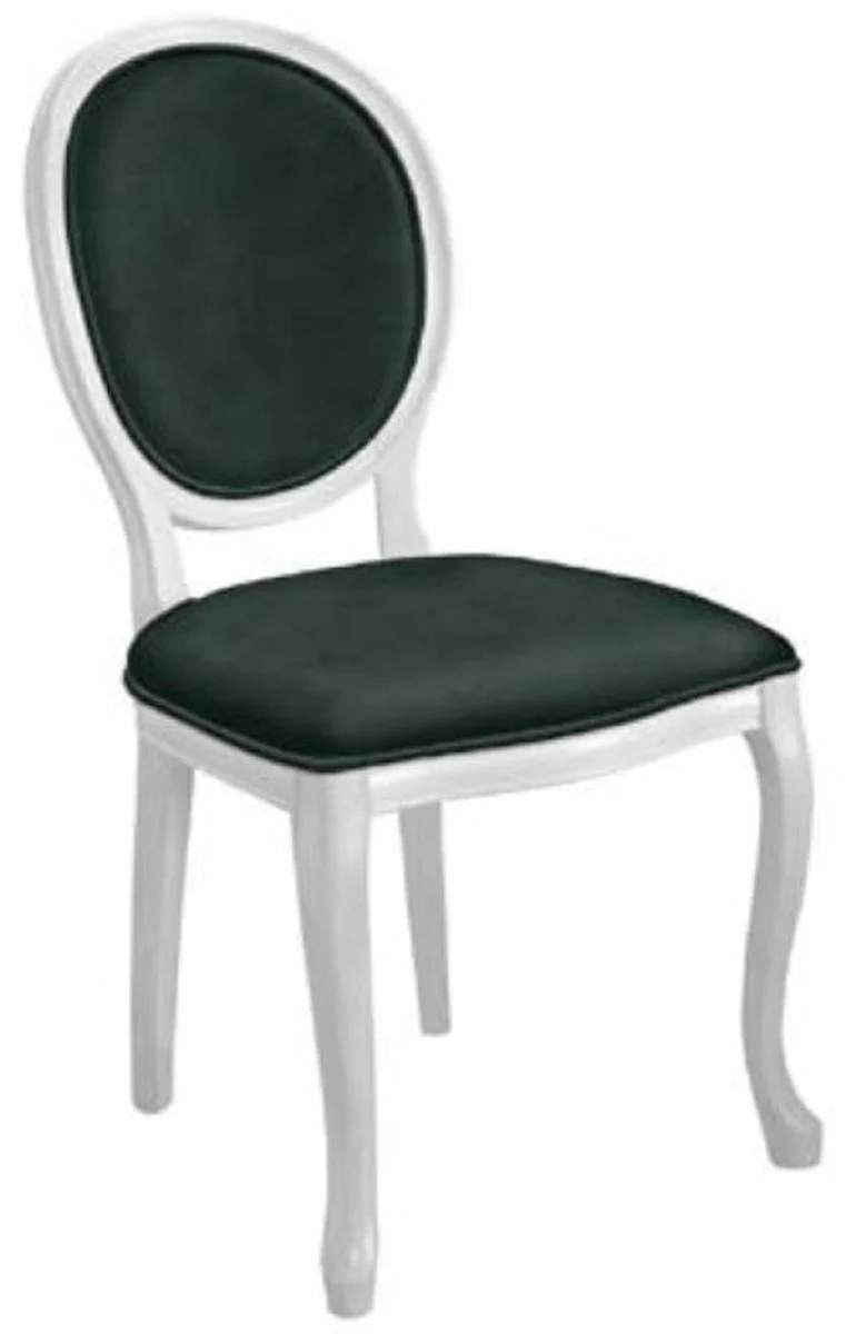Baroque Dining Chair Green / White - Handmade Antique Style Chair - Dining Room Furniture in Baroque Style