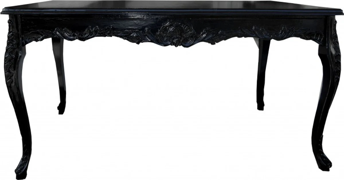 Baroque dining table black with glass top - dining room table - all sizes