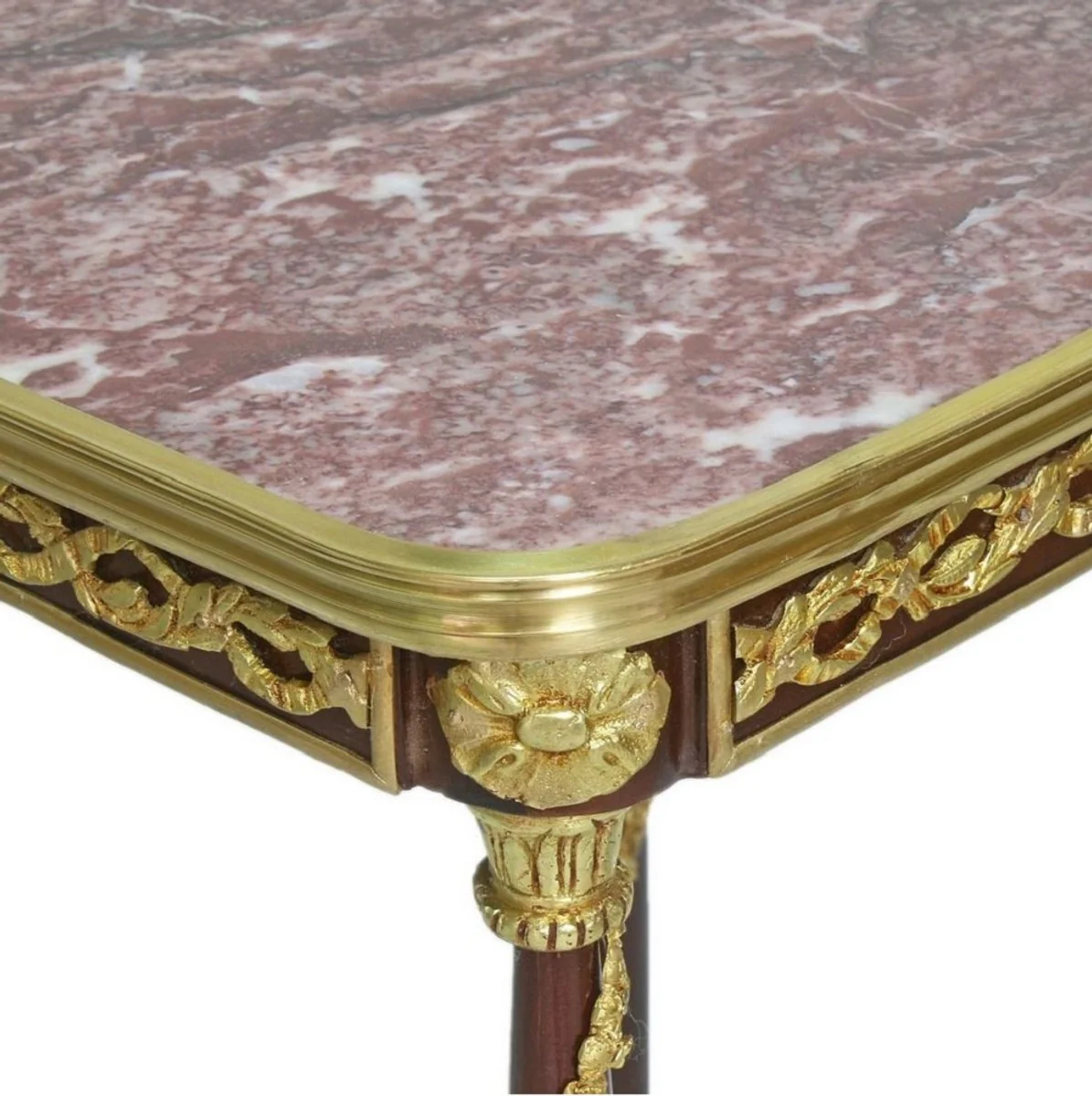 Baroque side table brown / gold / red 45 x 45 x H. 78 cm - handmade solid wood table in baroque style - baroque living room furniture