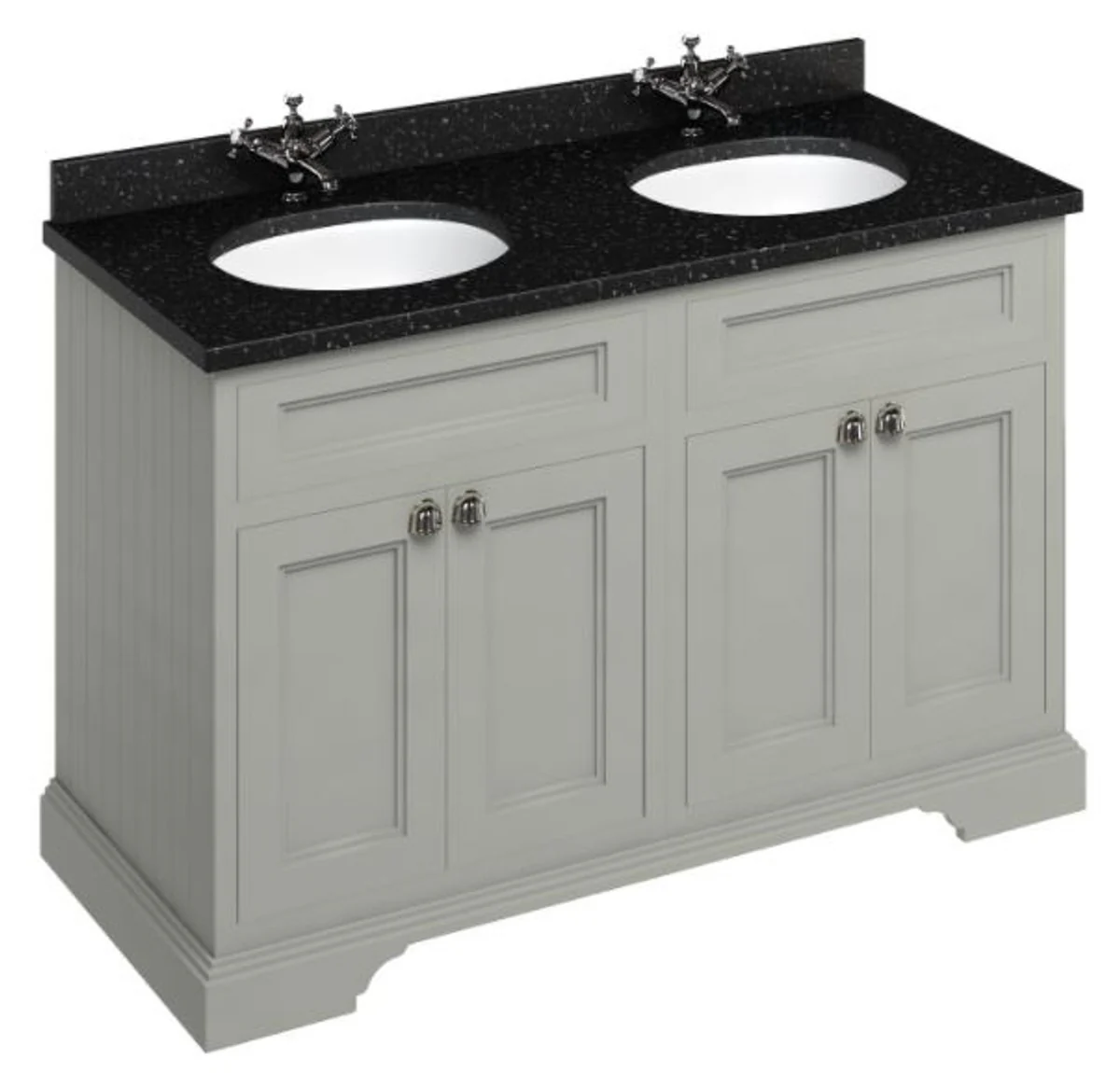 Double wash cabinet / vanity unit with granite top and 4 doors - hotel furniture