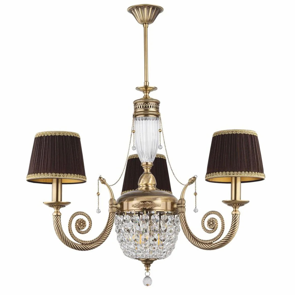 Luxury baroque chandelier brass with patina / dark brown / gold Ø 80 cm