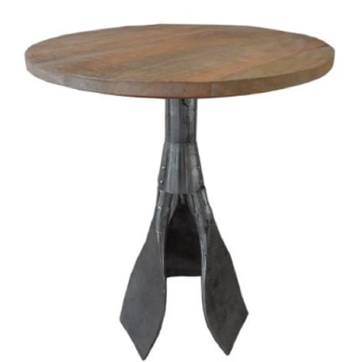 Designer side table brown / silver Ø 59 x H. 74 cm - Round table with paddle legs