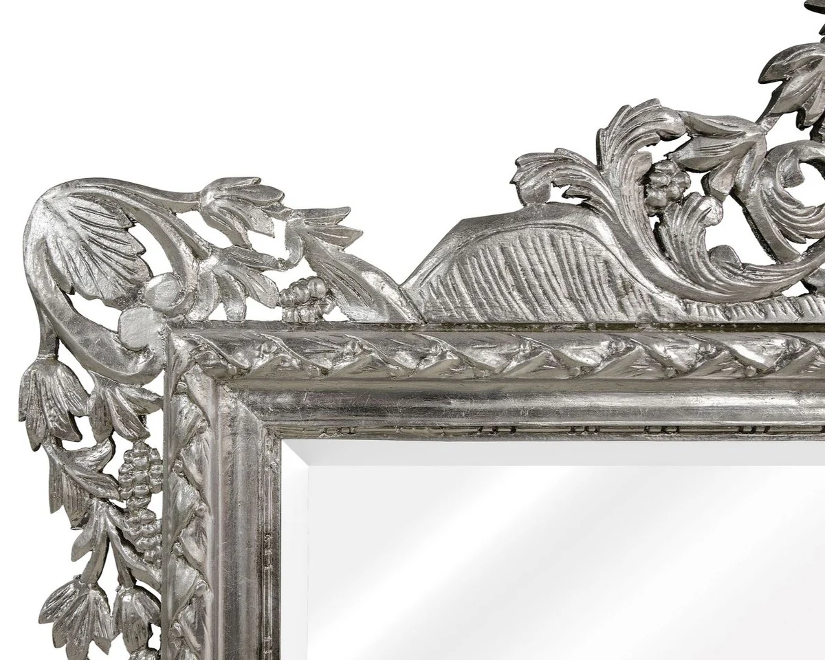 Baroque wall mirror silver 190 x H. 155 cm - living room mirror in baroque style