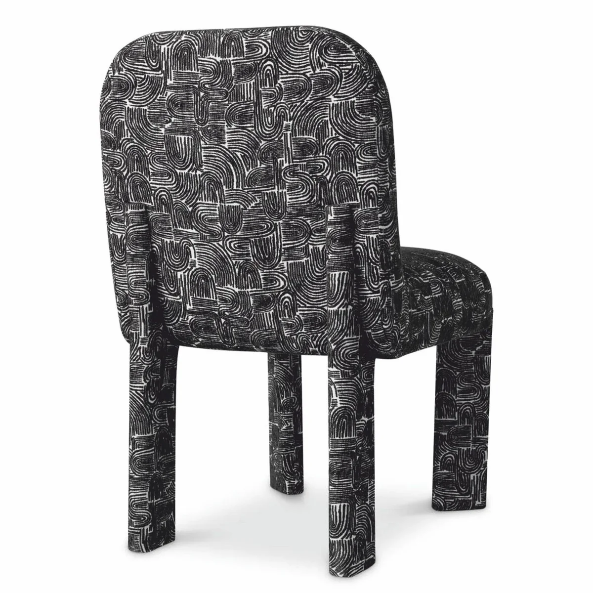 Luxury dining room chair black / white H. 84.5 cm - Dining room furniture