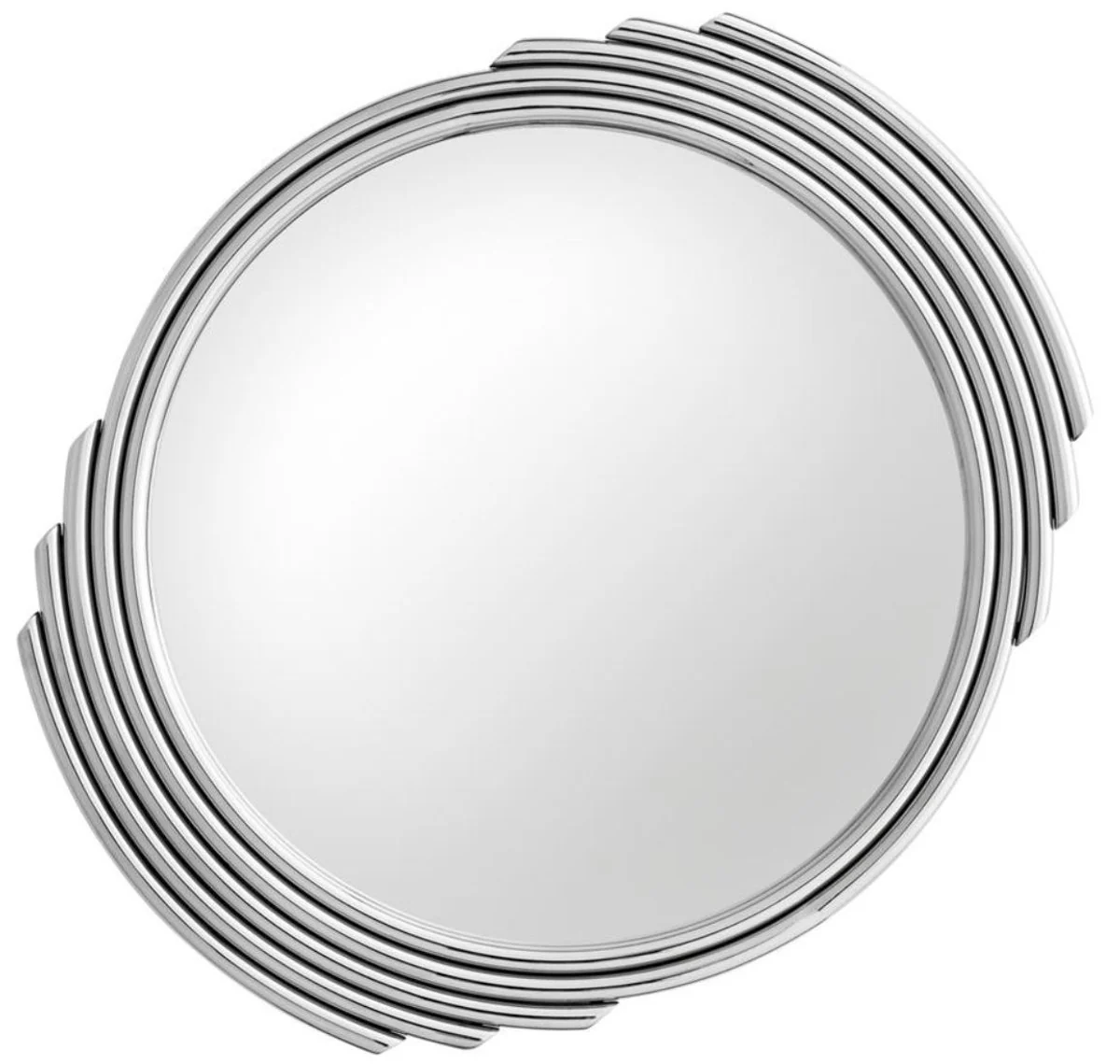 Designer stainless steel mirror silver Ø 100 cm - luxury living room wall mirror
