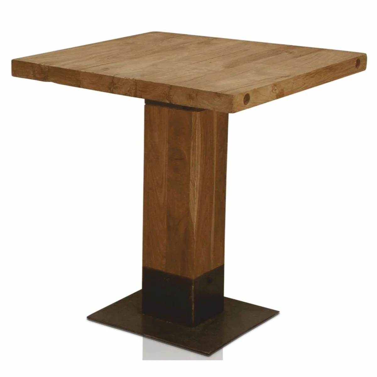 Luxury solid wood dining table brown / black 70 x H. 77 cm - Dining room furniture