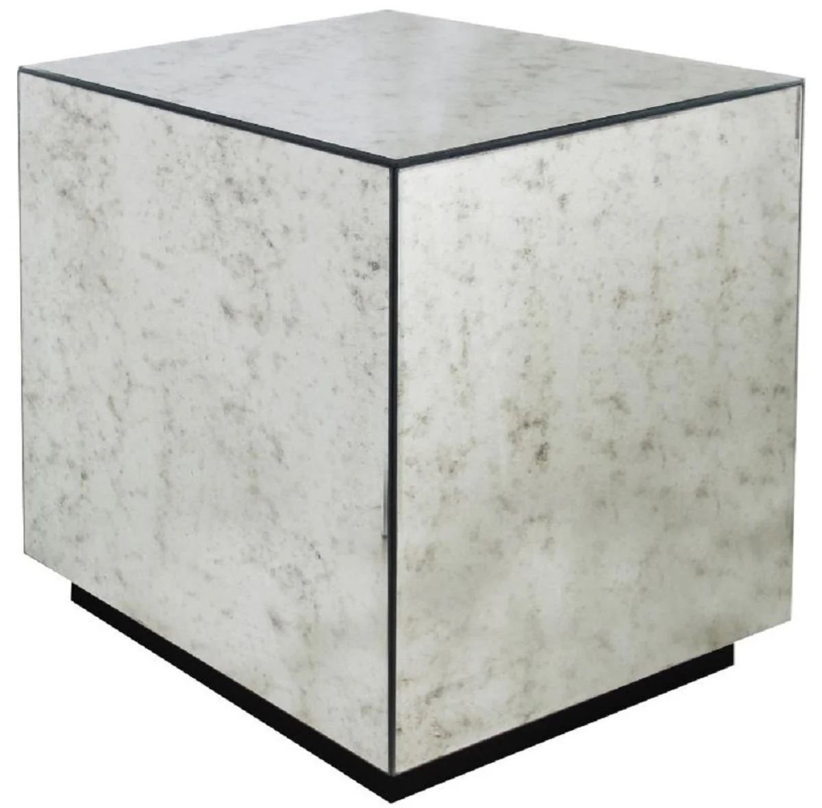 Luxury side table 50 x 50 x H. 60 cm - Square table with antique mirror glass - Luxury collection