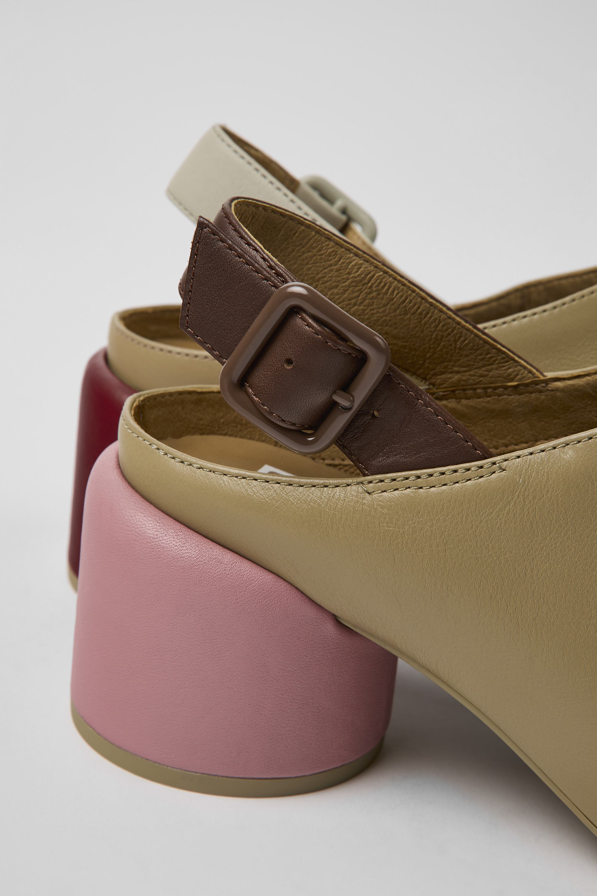 Twins - Beige Leder Fersen für Frauen