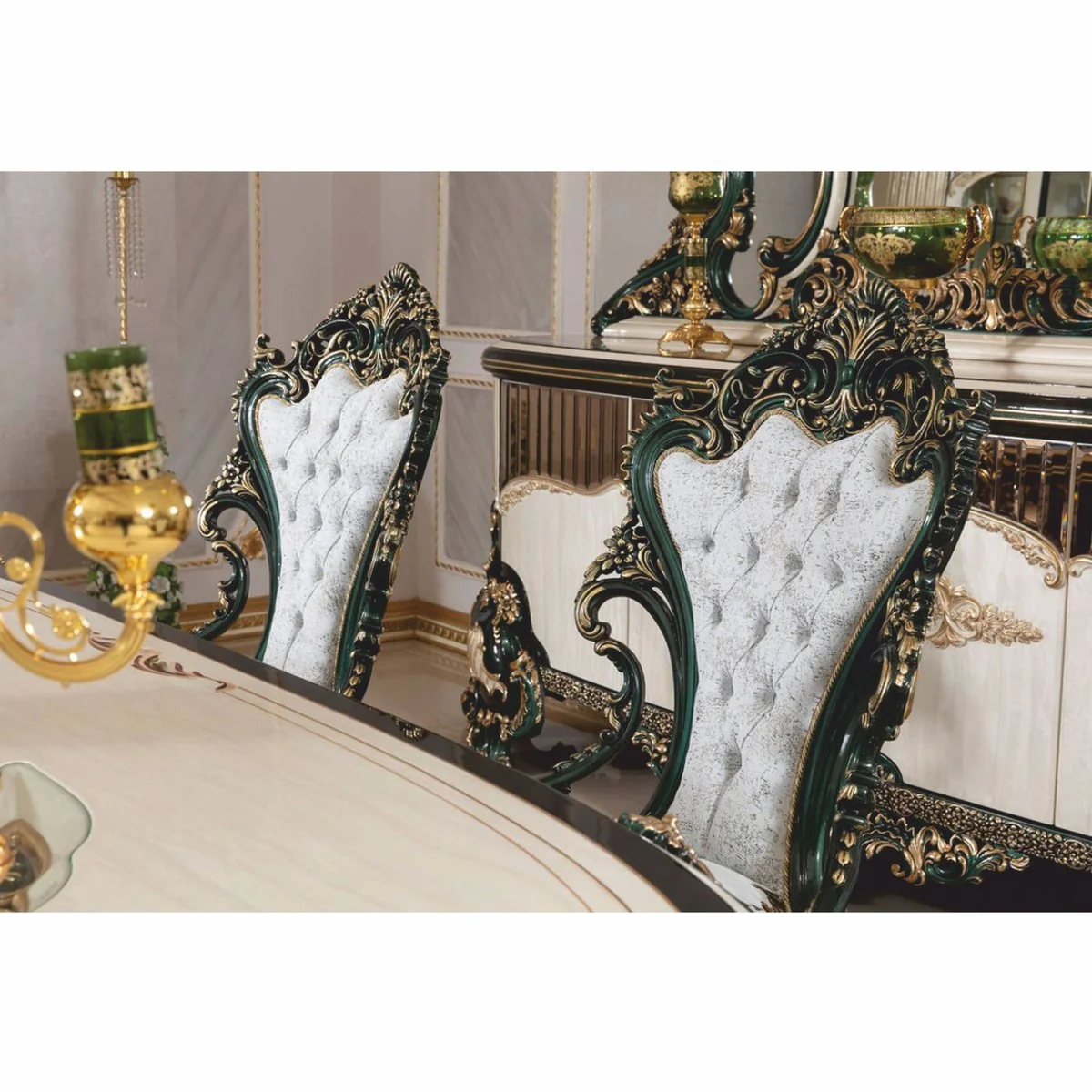 Luxury Baroque Dining Room Chair Set of 6 - Handmade Baroque Style Dining Room Furniture