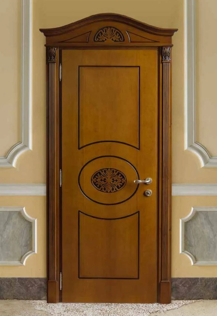 Luxury Baroque apartment door brown - Magnificent solid wood door with frame - Luxury furniture in Baroque style - Hotel furniture - Baroque furniture - Luxury quality - Made in Italy
