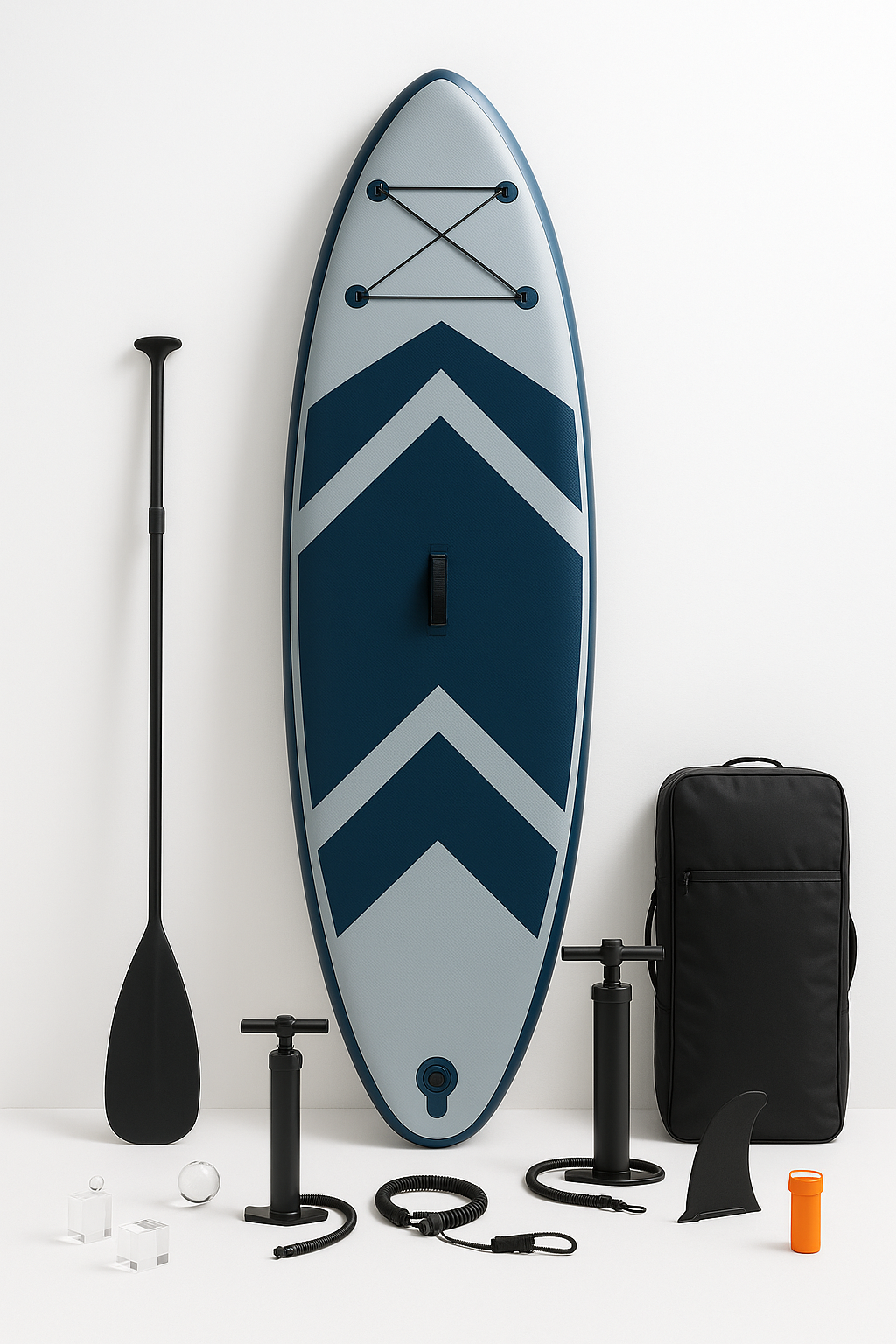 Aufblasbares Wassersport-Paddleboard, graublau, PVC, für See, Strand, ruhigen Fluss, 315 x 80 x 15 cm, jTVTMQy546fd