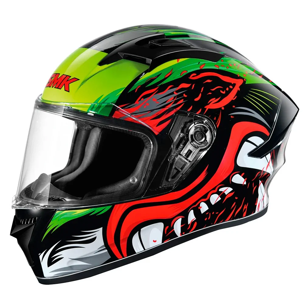 CASCO SMK STELLAR ANIMAL VERDE / ROJO / BLANCO