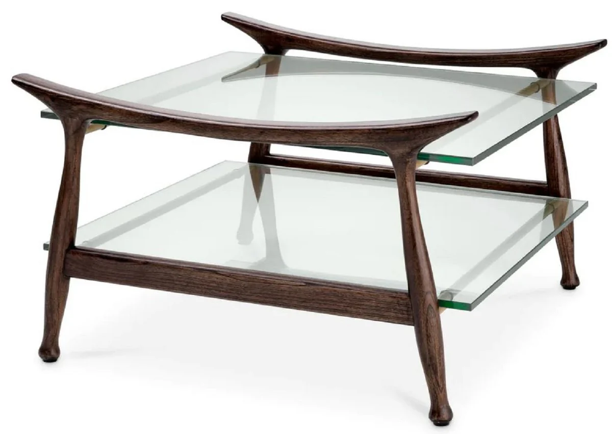 Luxury coffee table brown 74.5 x 75.5 x H. 46 cm