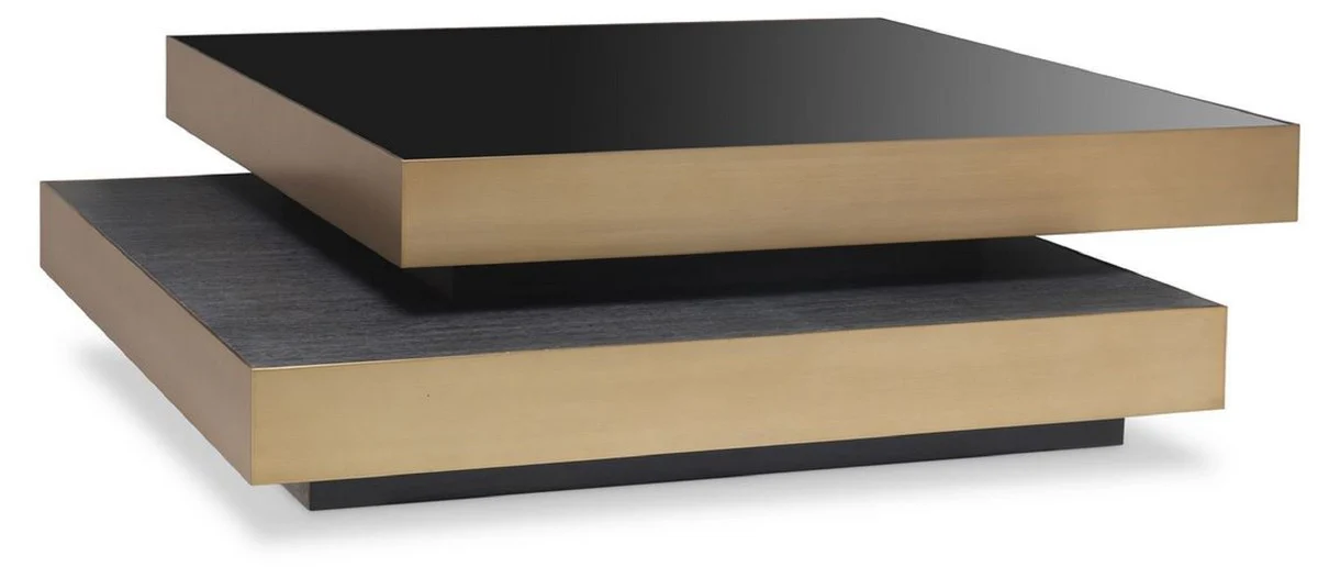 Luxury baroque coffee table cream / gray / gold - handmade solid wood living room table - magnificent solid wood living room furniture in baroque style