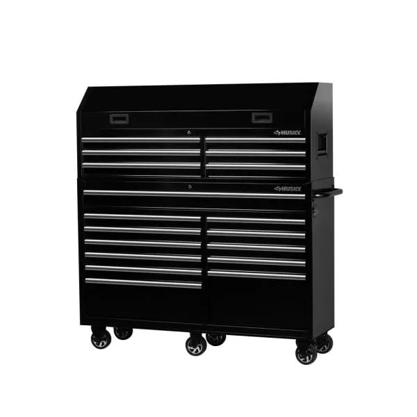 61 IN. W 18-DRAWER-KONBINIERUNG ZUR KOSTENLOS UND ROLLIERUNG CABINET SET IN GLOSS BLACK