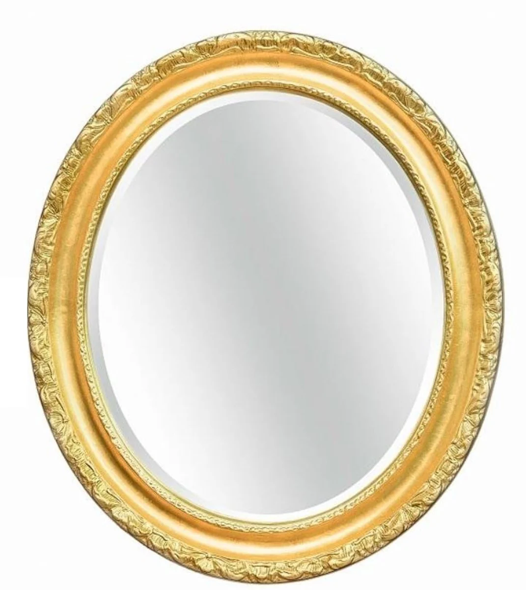 Luxury baroque mirror gold 54 x 6 x H. 64 cm - Oval wall mirror in baroque style - Baroque furniture