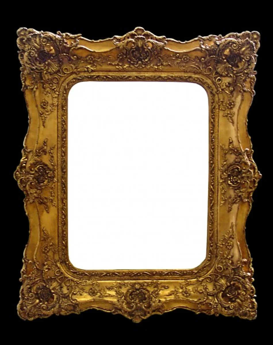 Baroque wall mirror gold with double frame - 120 x 105 cm - noble & magnificent