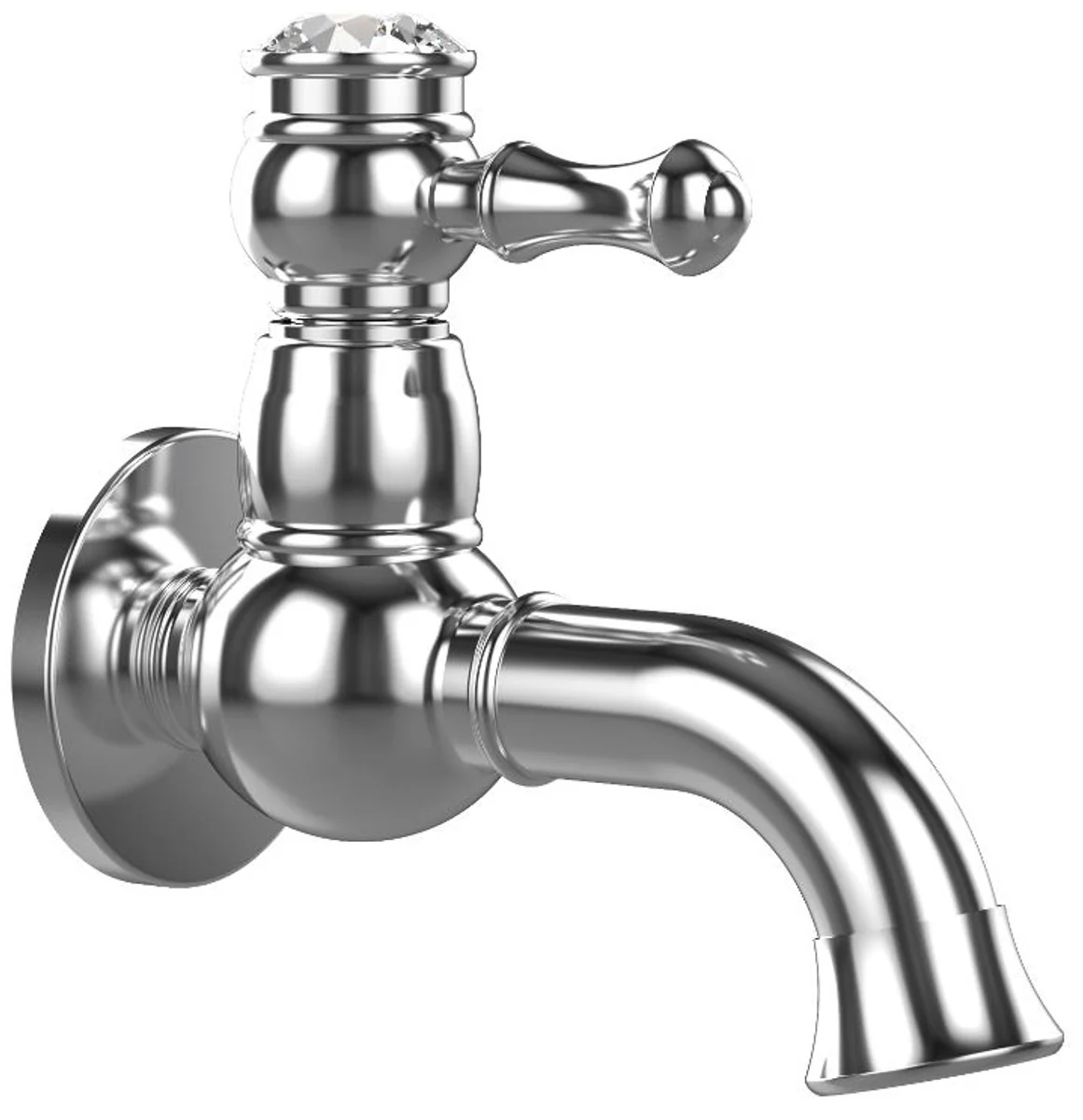 Luxury Art Nouveau single lever bathtub mixer 14.8 x H. 12.8 cm - Various colors - Elegant faucet with crystal glass - Bathroom accessories